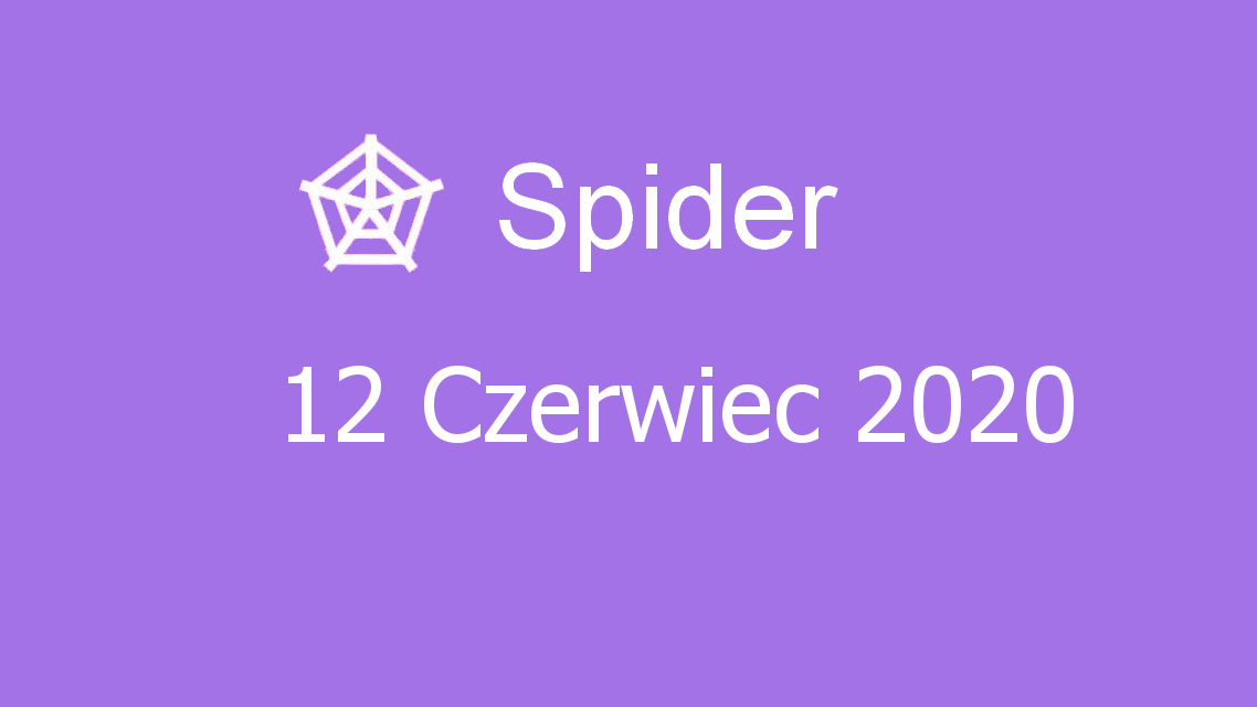 Microsoft solitaire collection - Spider - 12 Czerwiec 2020