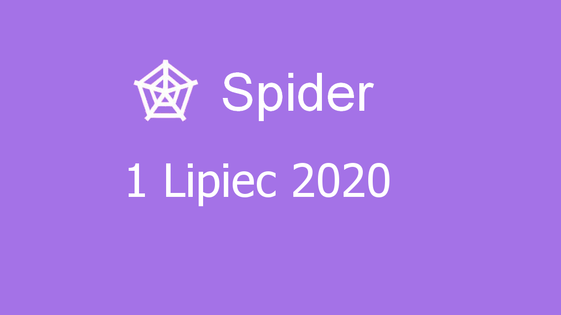 Microsoft solitaire collection - Spider - 01 Lipiec 2020