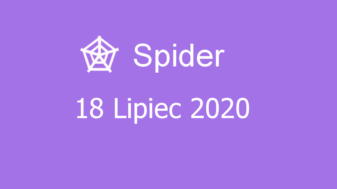 Microsoft solitaire collection - Spider - 18 Lipiec 2020