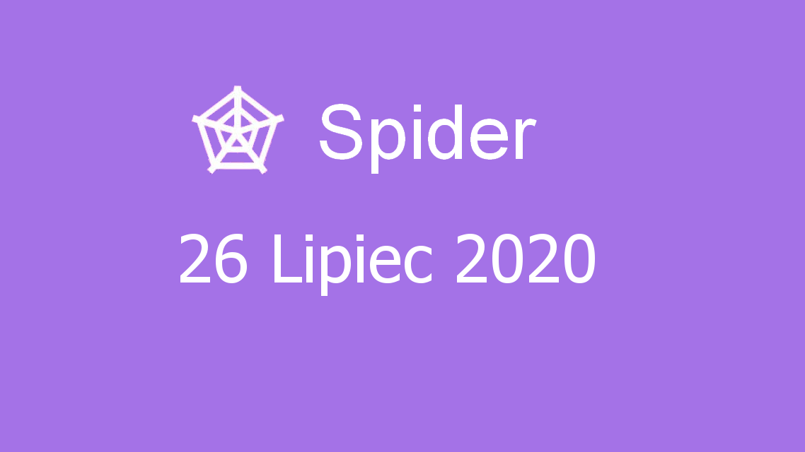 Microsoft solitaire collection - Spider - 26 Lipiec 2020