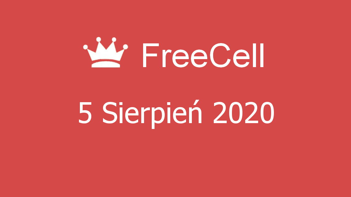 Microsoft solitaire collection - FreeCell - 05 Sierpień 2020