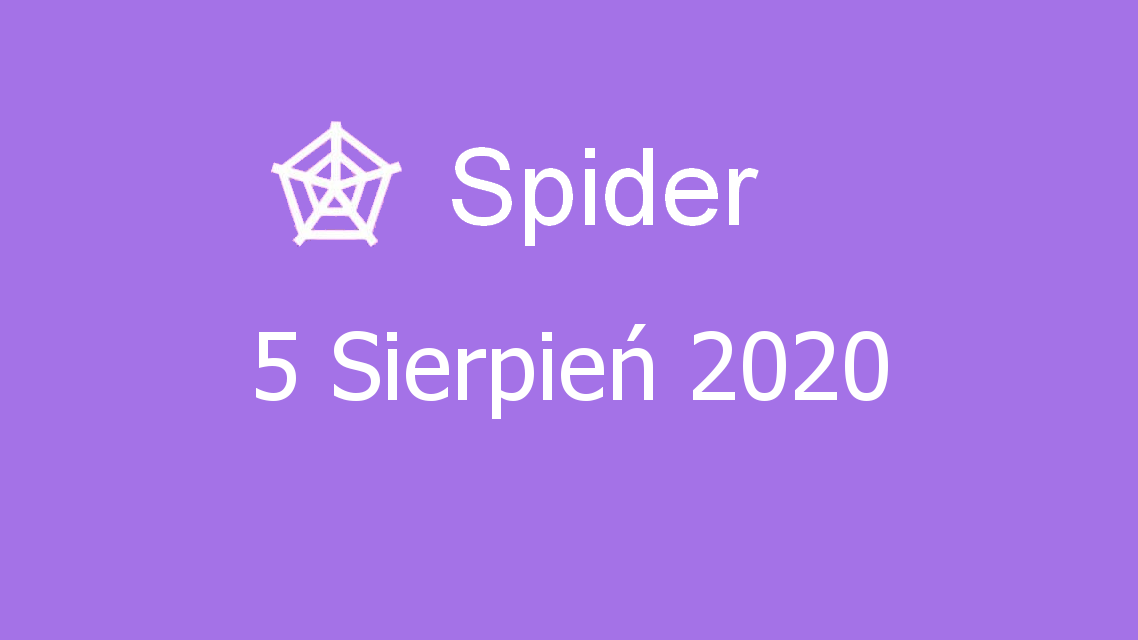 Microsoft solitaire collection - Spider - 05 Sierpień 2020