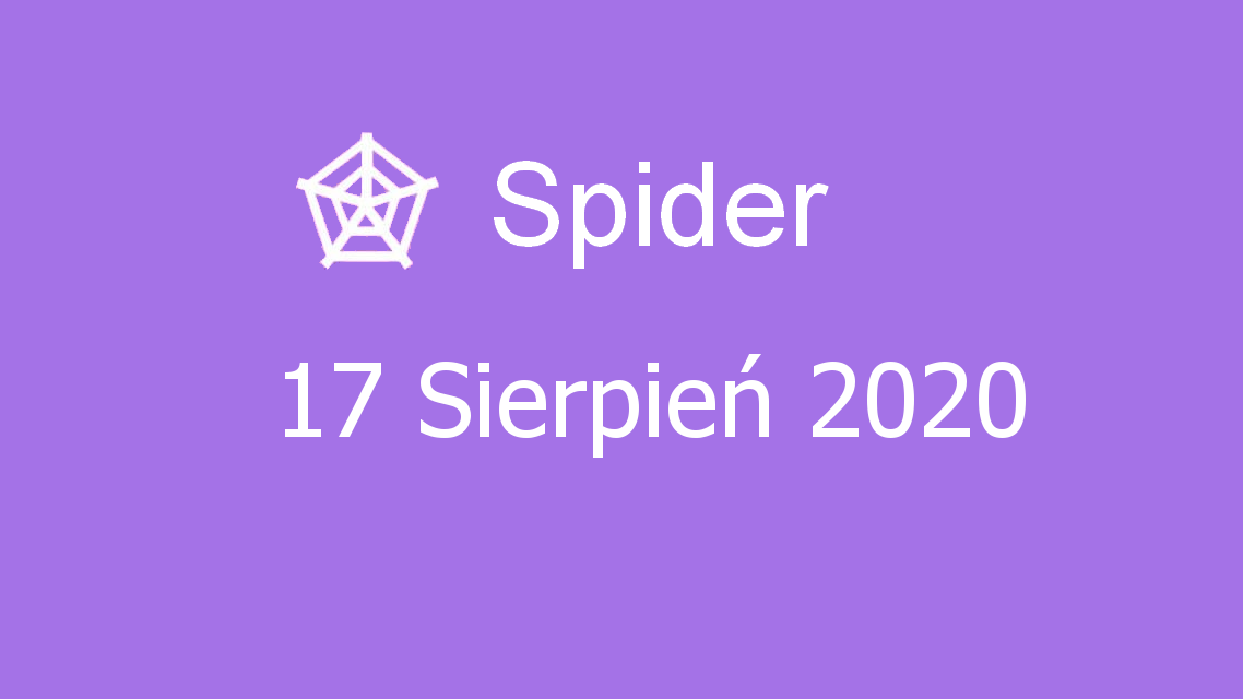 Microsoft solitaire collection - Spider - 17 Sierpień 2020