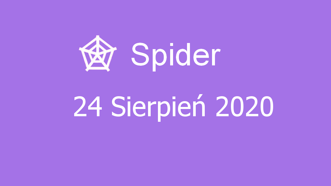 Microsoft solitaire collection - Spider - 24 Sierpień 2020