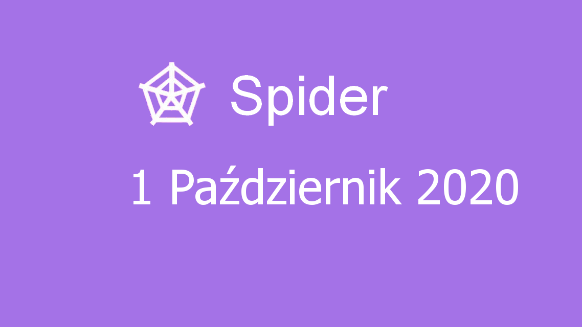 Microsoft solitaire collection - Spider - 01 Październik 2020