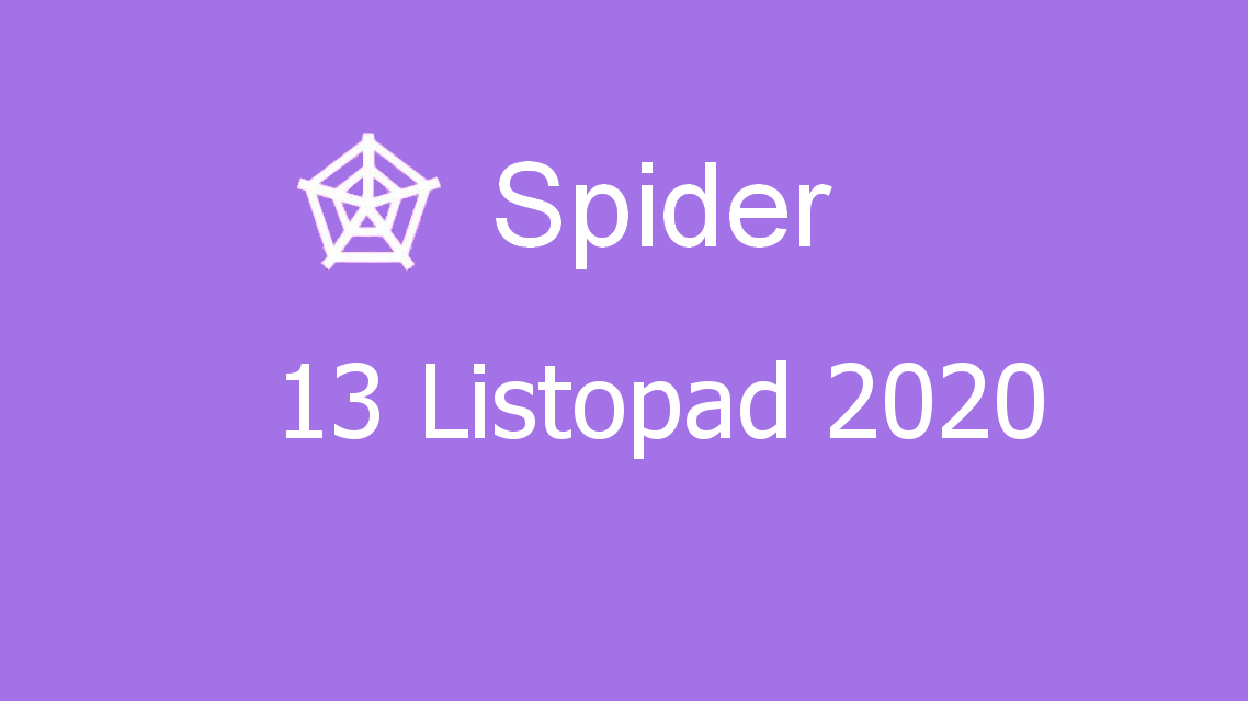 Microsoft solitaire collection - Spider - 13 Listopad 2020