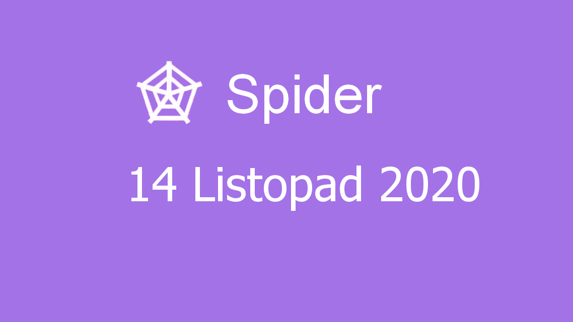 Microsoft solitaire collection - Spider - 14 Listopad 2020