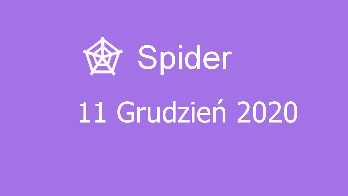 Microsoft solitaire collection - Spider - 11 Grudzień 2020