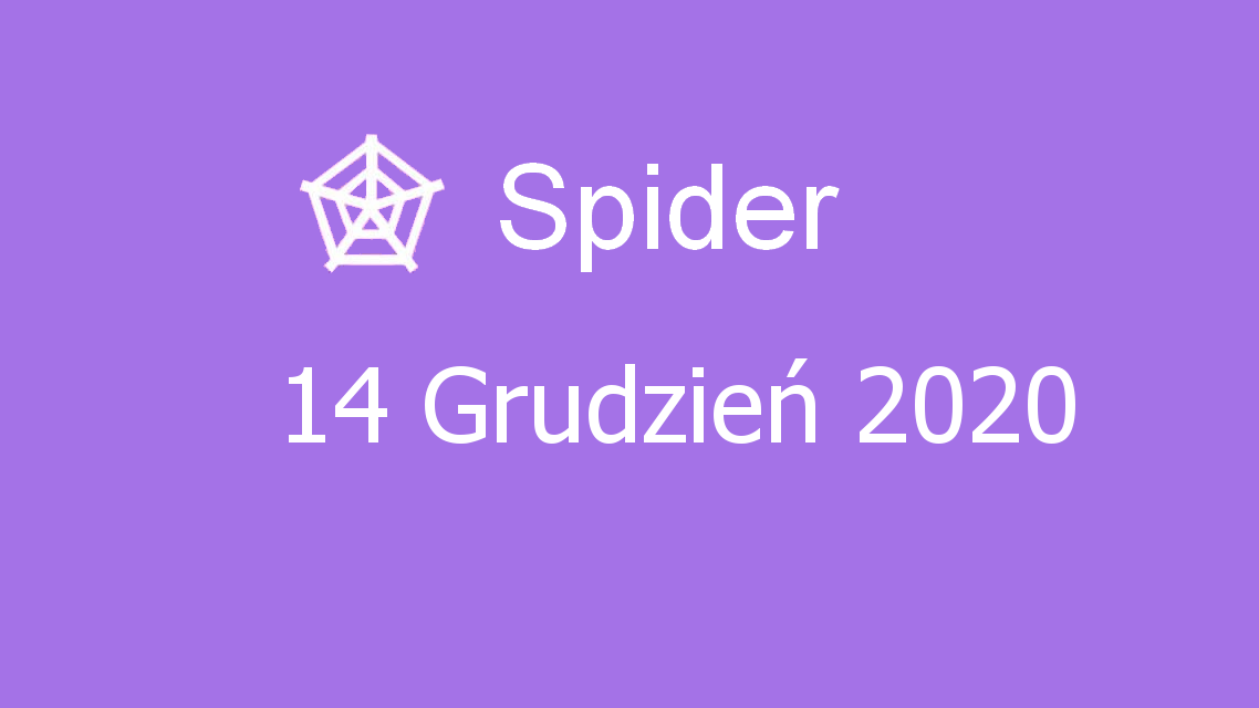 Microsoft solitaire collection - Spider - 14 Grudzień 2020