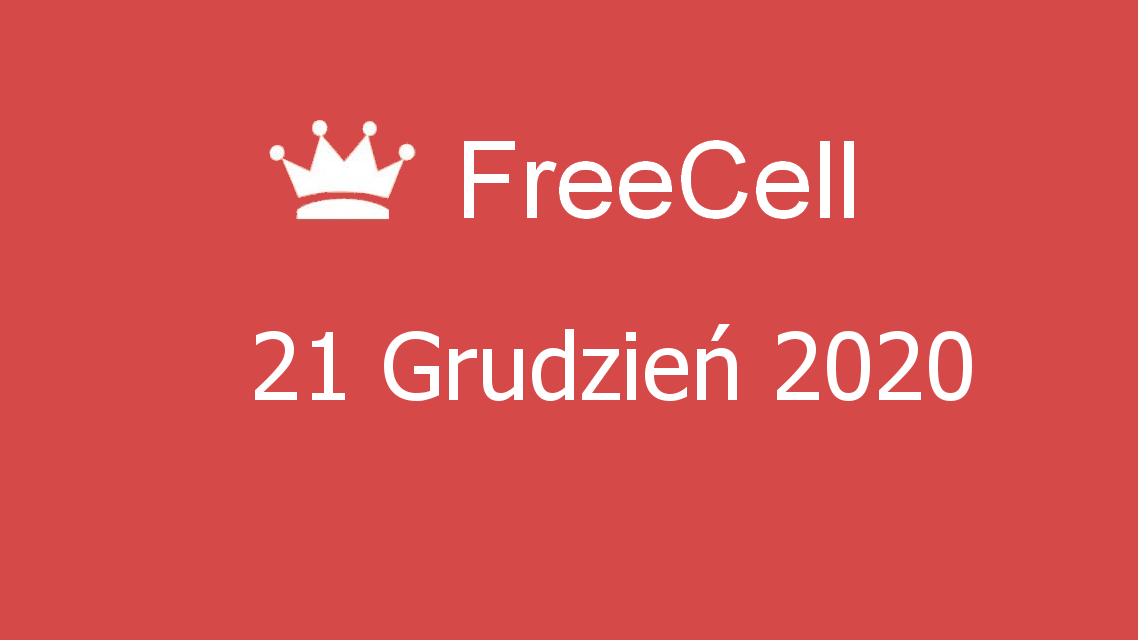 Microsoft solitaire collection - FreeCell - 21 Grudzień 2020