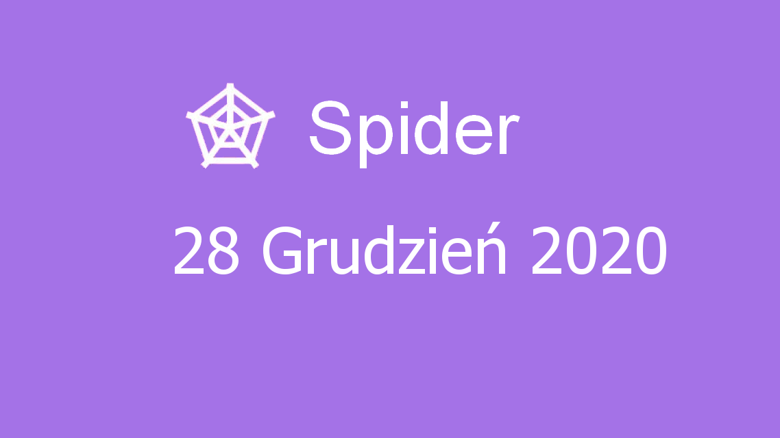 Microsoft solitaire collection - Spider - 28 Grudzień 2020