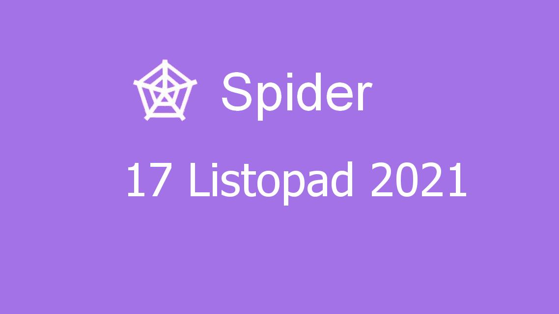 Microsoft solitaire collection - spider - 17 listopad 2021