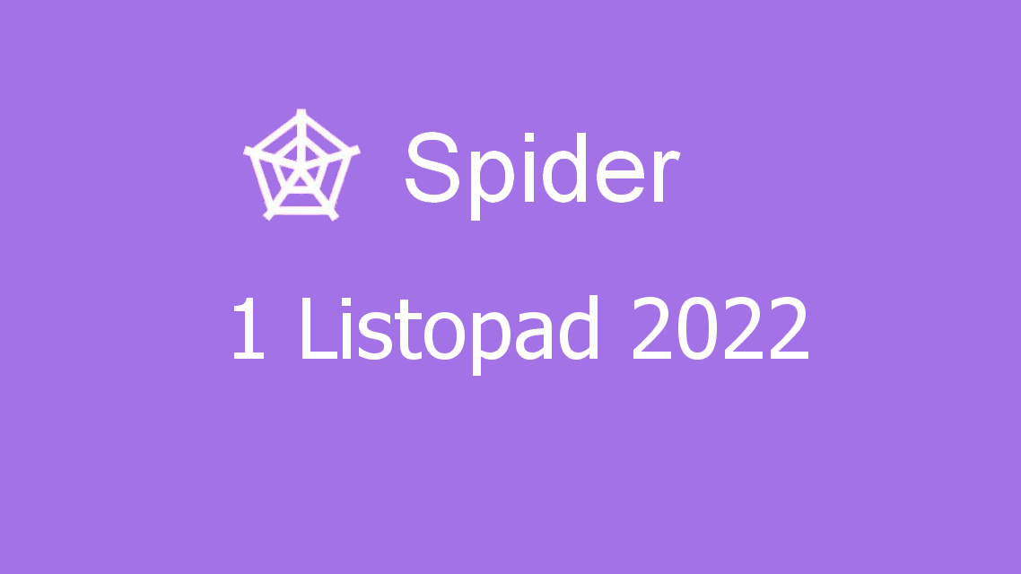 Microsoft solitaire collection - spider - 01 listopad 2022